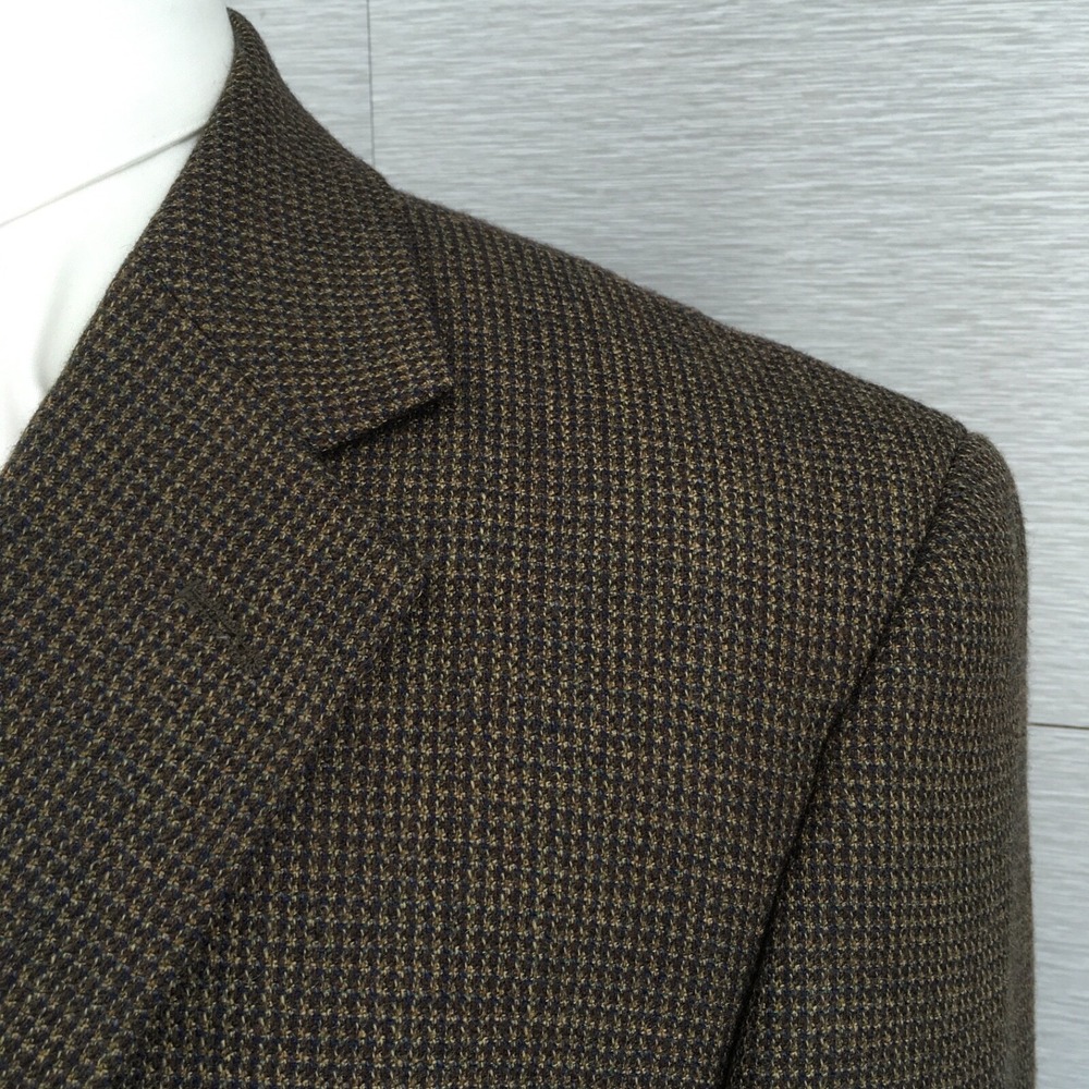 Pronto-Uomo Men's Blazer Sport Coat 2-button 100% Lambswool Brown Size: 42R